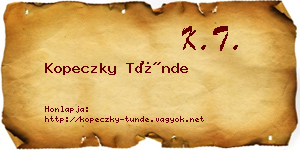 Kopeczky Tünde névjegykártya