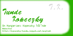 tunde kopeczky business card